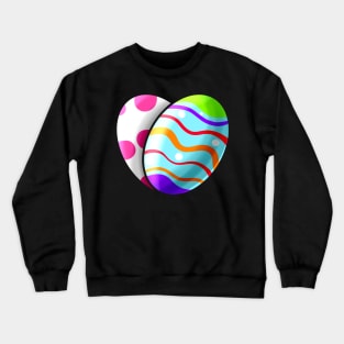 Two Colorful Easter Eggs Forming A Heart. Happy Easter Crewneck Sweatshirt